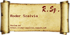Roder Szalvia névjegykártya